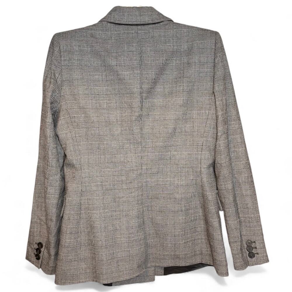 Emporio Armani Double Breasted Plaid Prince of Wales Gray Blazer Notched Lapel - Picture 2 of 13